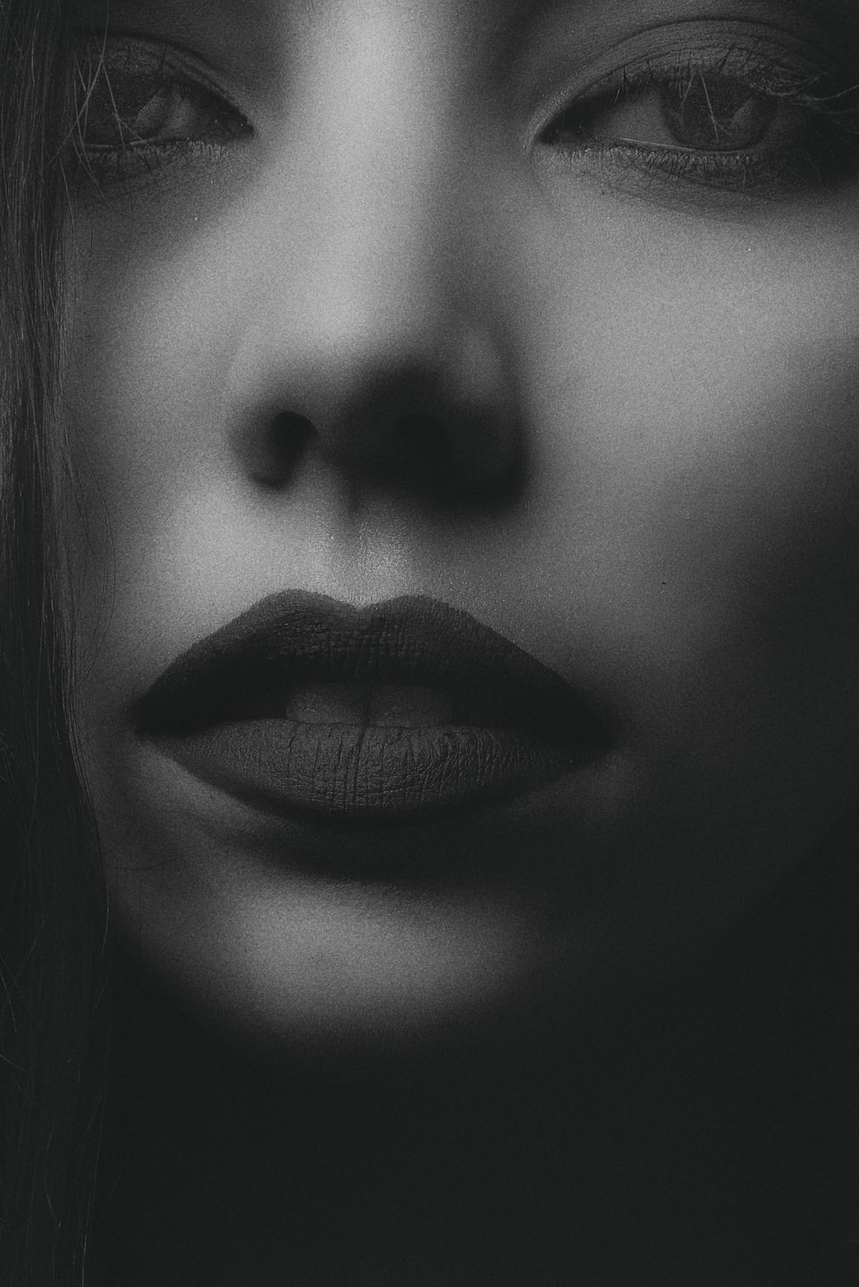 Close-up portrait focusing on a person's expressive eyes and face.